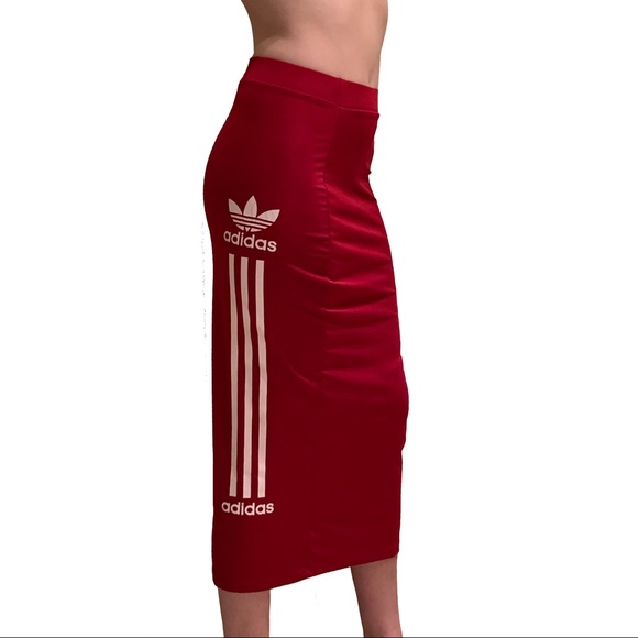 adidas Dresses & Skirts - adidas Long Red Fitted Skirt: Medium
